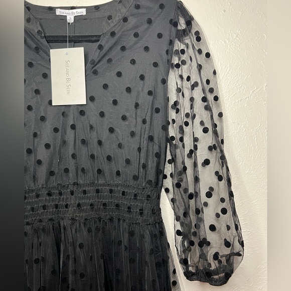 Seen and Be Seen Black Polka Dot Dress - Picture 5 of 7